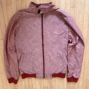 Y2K Levi's Bomber Jacket Rust Red Men's Medium Zip Varsity